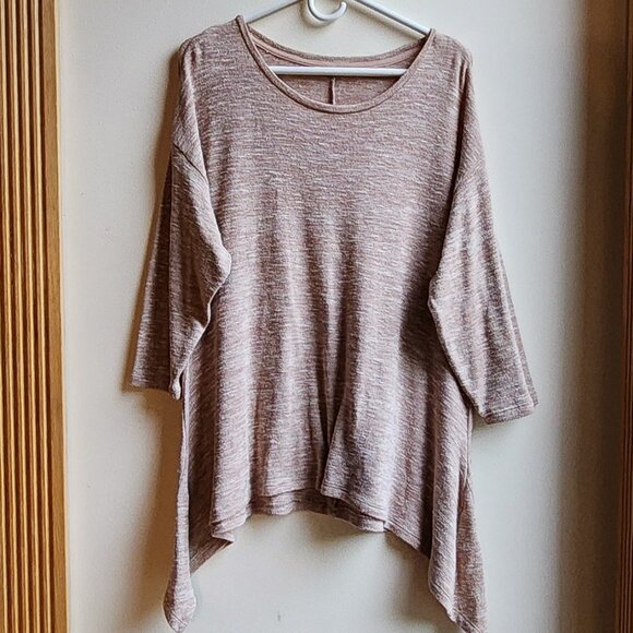 Tan Scoop Neck Angled Jersey Size Large - Picture 9 of 16